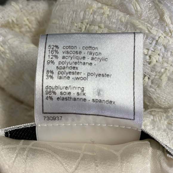 CHANEL Cream Cotton Camelia Pin Single breasted Jacket (Indoor)  Blazer - Picture 7 of 8